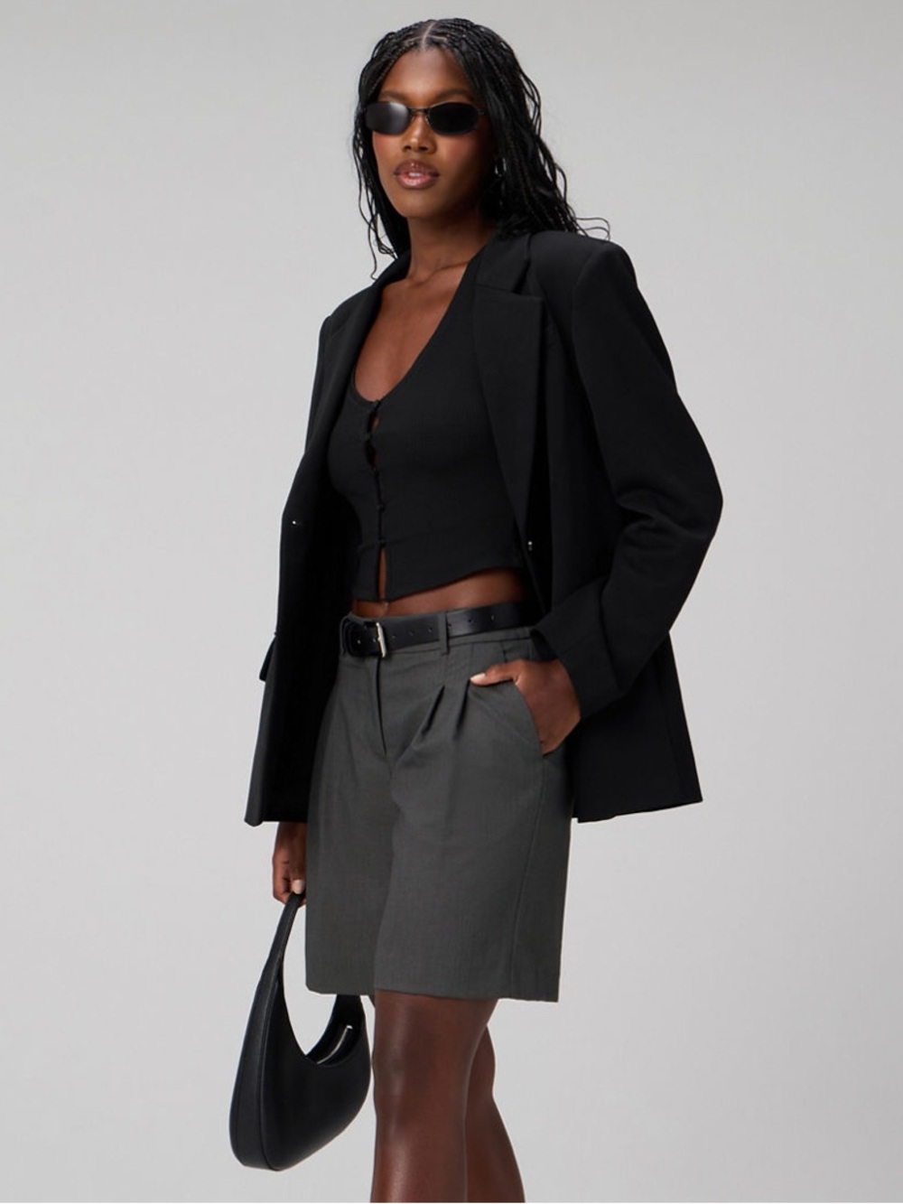Fabletics Easytwill Oversized Blazer Black Women’s Small Athleisure Workwear